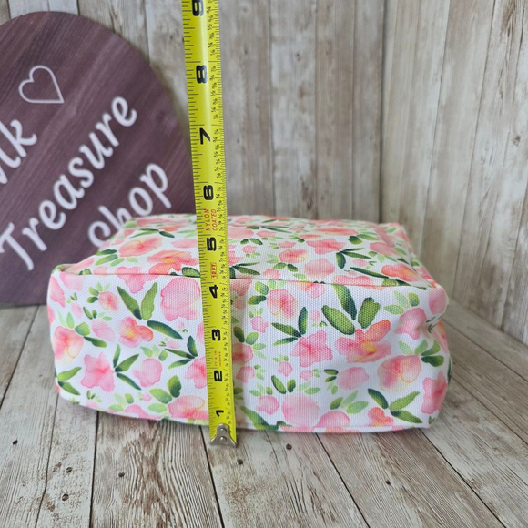 Women's Floral Print Small Cosmetic Bag - White/Pink - Picture 6 of 6